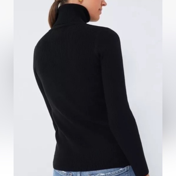 Pomander Place Tuckernuck Arlo Ribbed Turtleneck in Black - Picture 2 of 7
